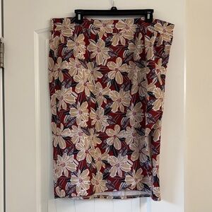 Ripskirt Hawaii Red Floral Pencil Skirt